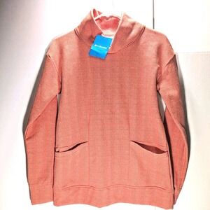Columbia Womens Small Sweatshirt Pink Mock Neck Pullover Long‎ Sleeve Small New